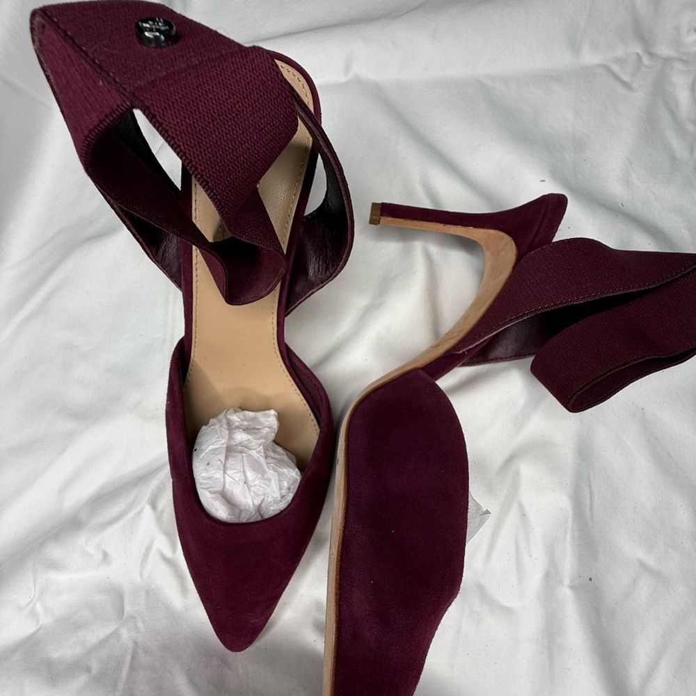 Maroon berry color suede heels worn once